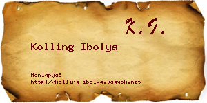 Kolling Ibolya névjegykártya